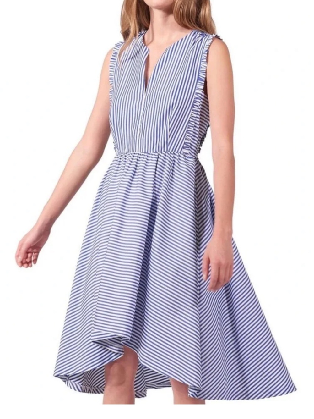 Sandro Navy and White Peggy Lace Back Dress